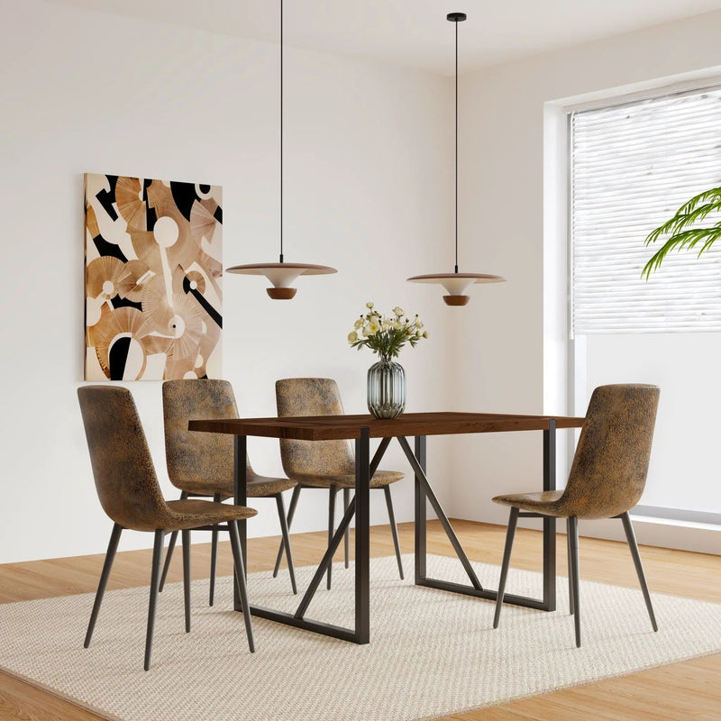 Modern Dining Table With Metal Legs For 4 - 6 Person by HouseOfZazla
