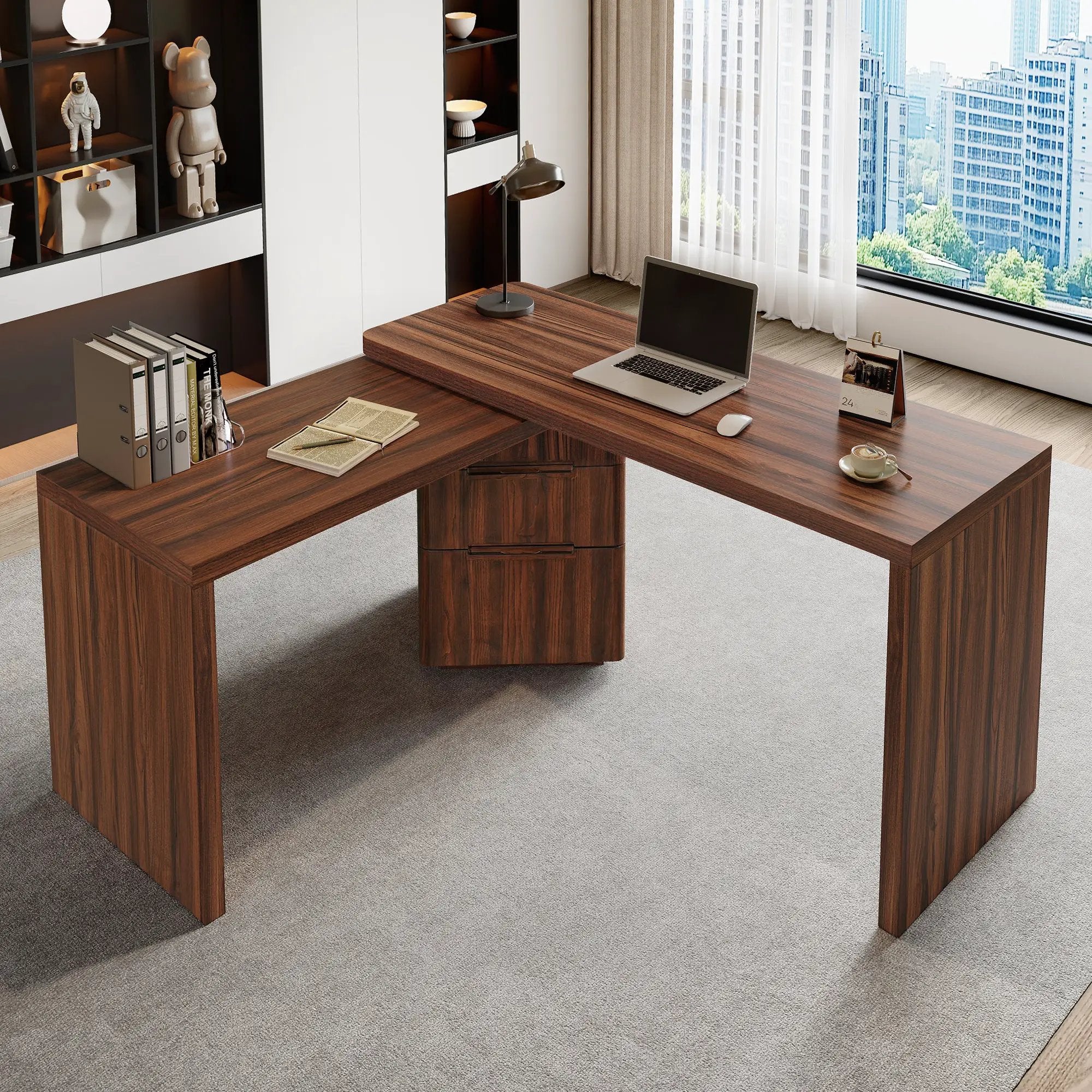 90" Modern L Shaped Desk by HouseOfZazla