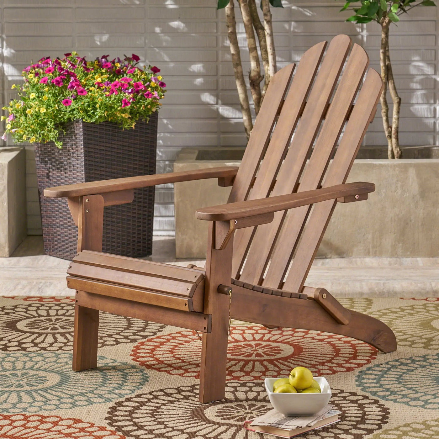 Aurascape Outdoor Acacia Wood Foldable Adirondack Chair by HouseOfZazla