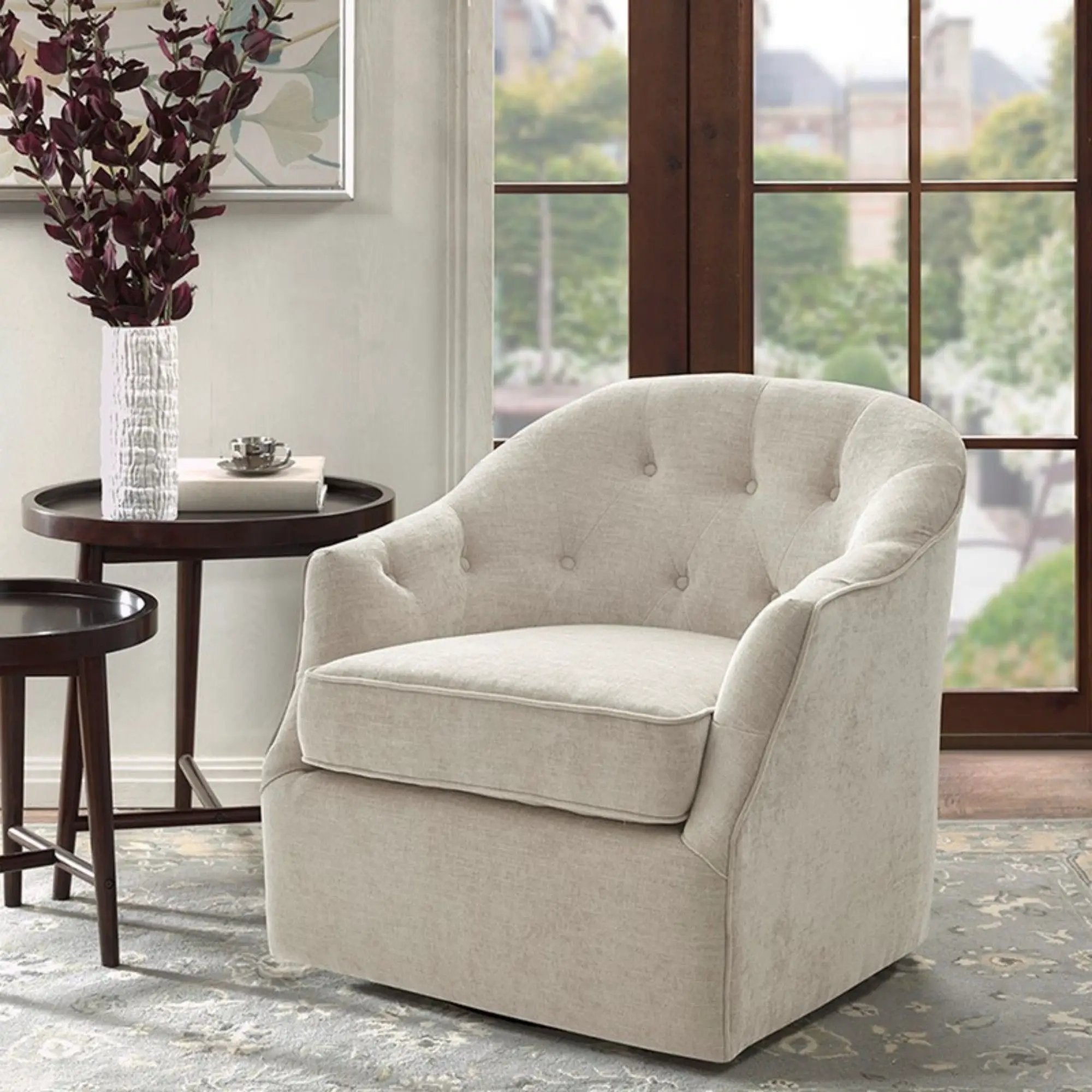 Calvin - Swivel Chair With 360 Degree Rotation - Beige by Unique Piece Furniture