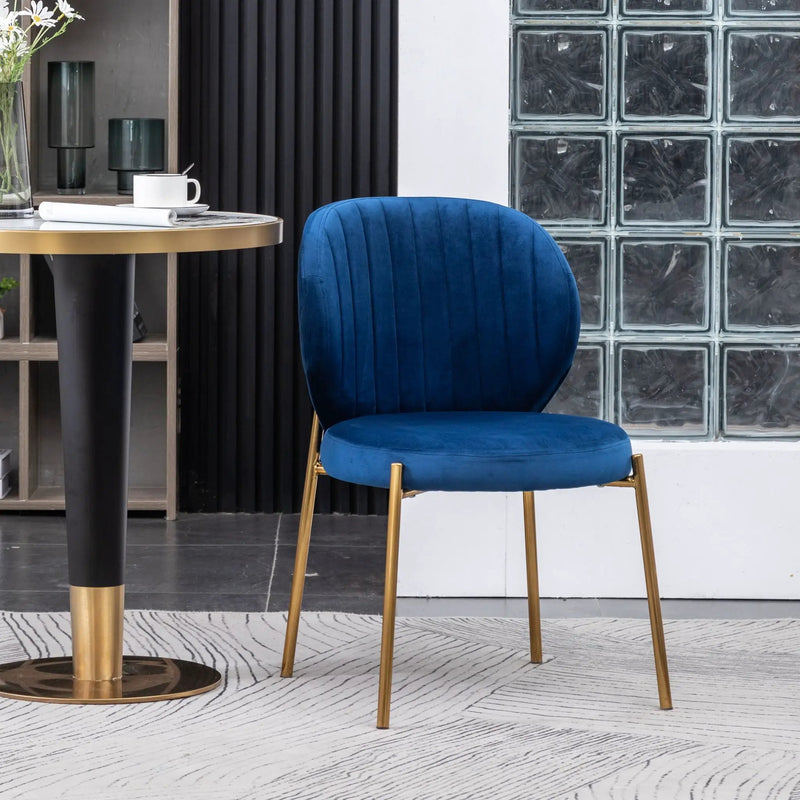 Amoa - Contemporary Velvet Upholstery Dining Chair - Blue by Unique Piece Furniture