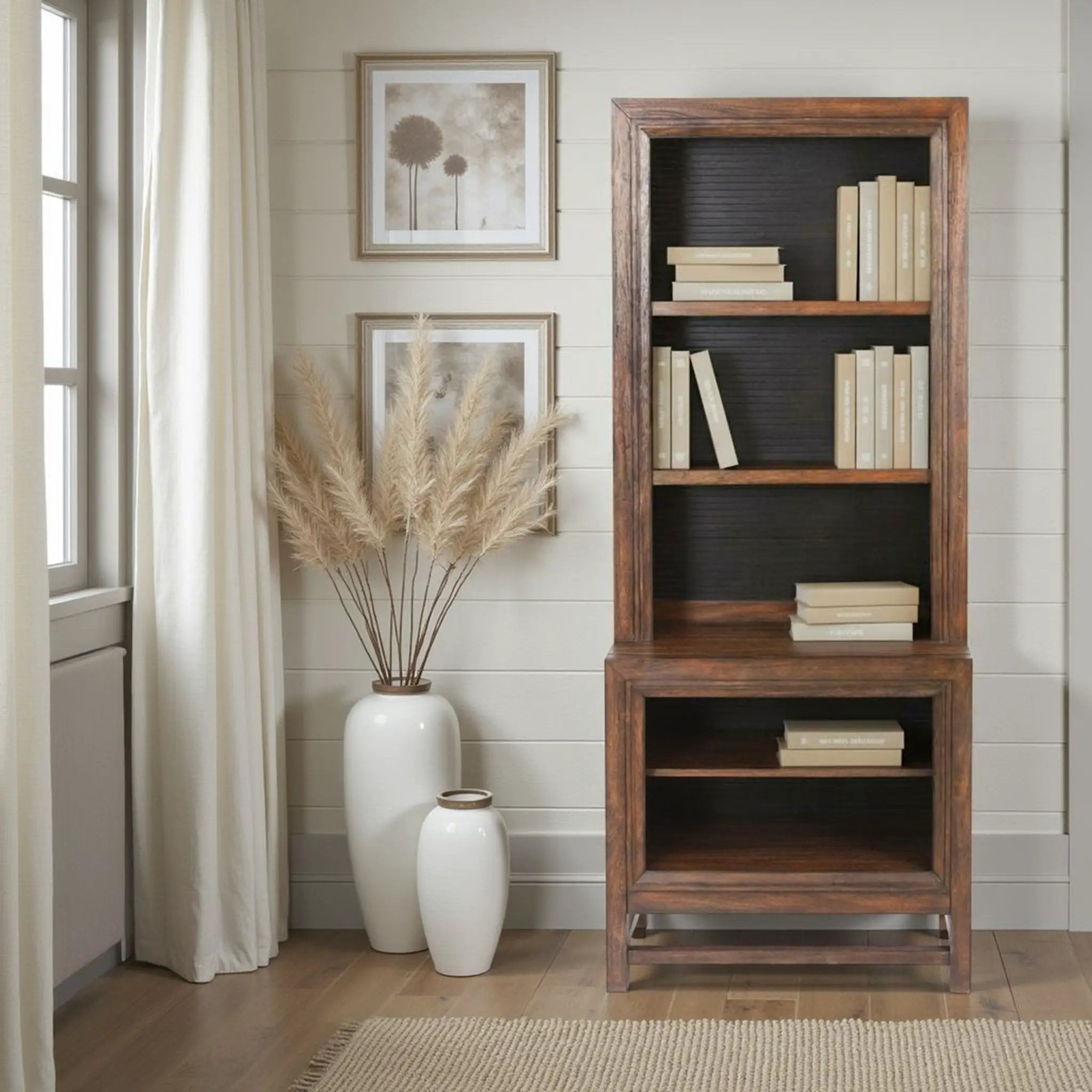 Bookcase Pier, 2 Tone - Brown by Unique Piece Furniture