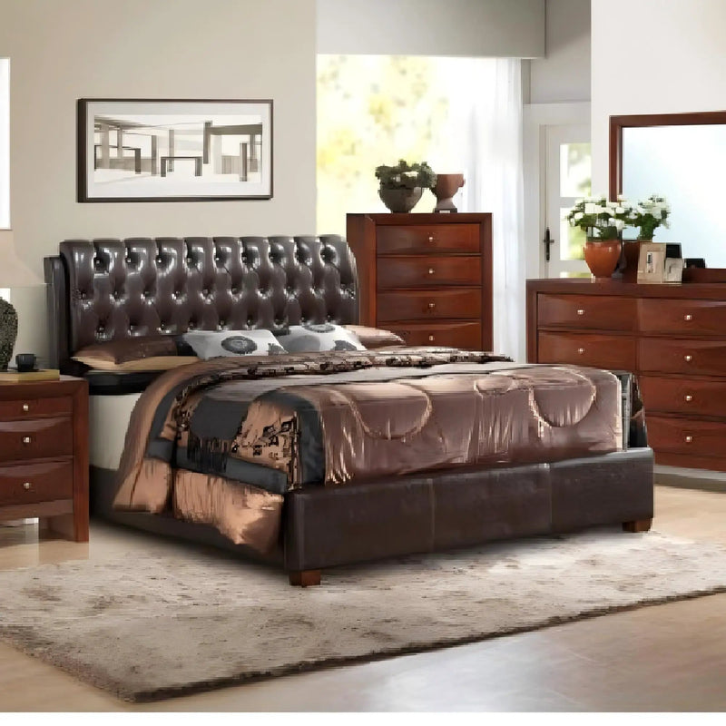 Tufted Upholstered Bed by Unique Piece Furniture