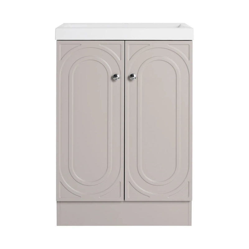 Contemporary Freestanding Bathroom Vanity With Resin Sink & Soft-Close Cabinet Doors by HouseOfZazla