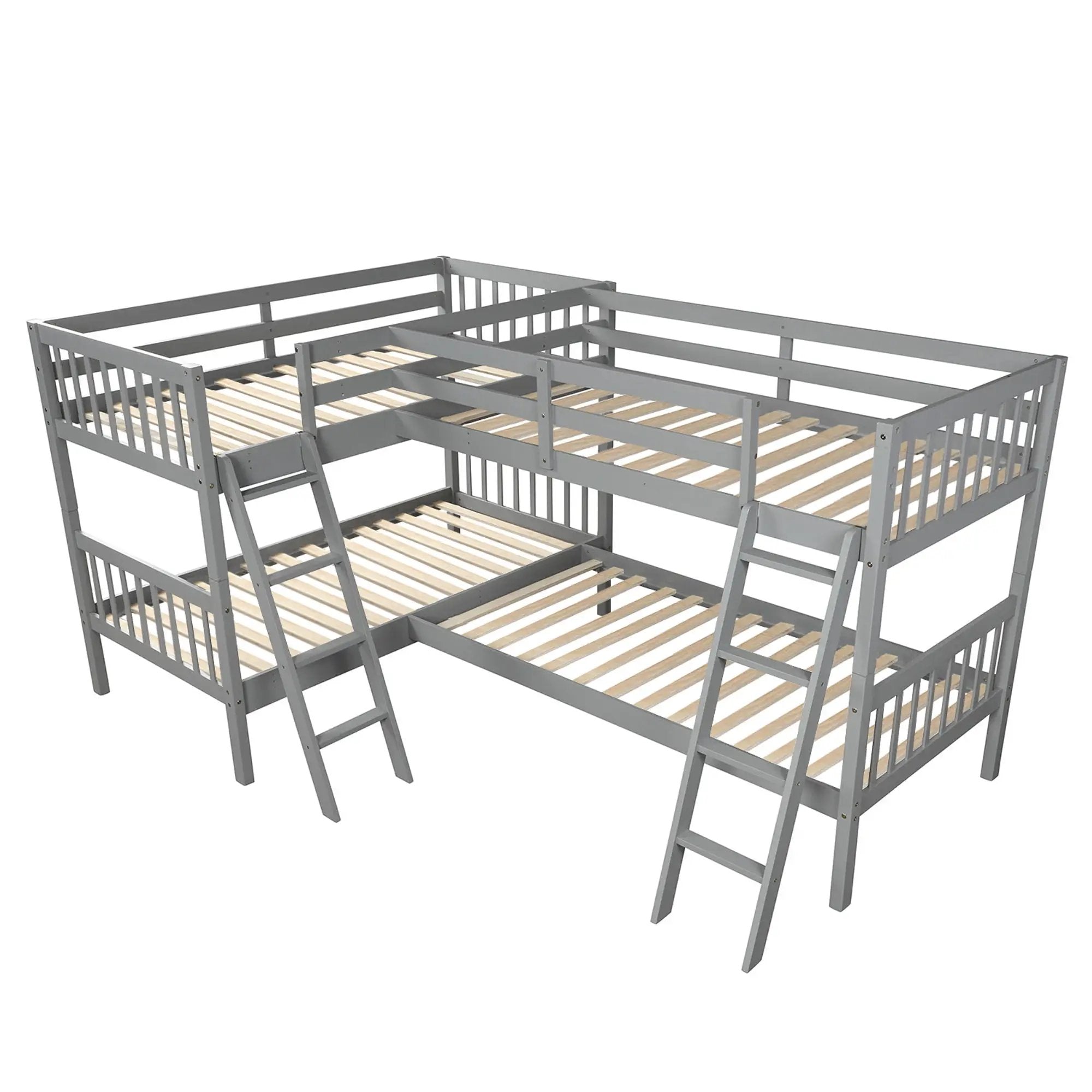 L Shaped Bunk Bed With Ladder by HouseOfZazla