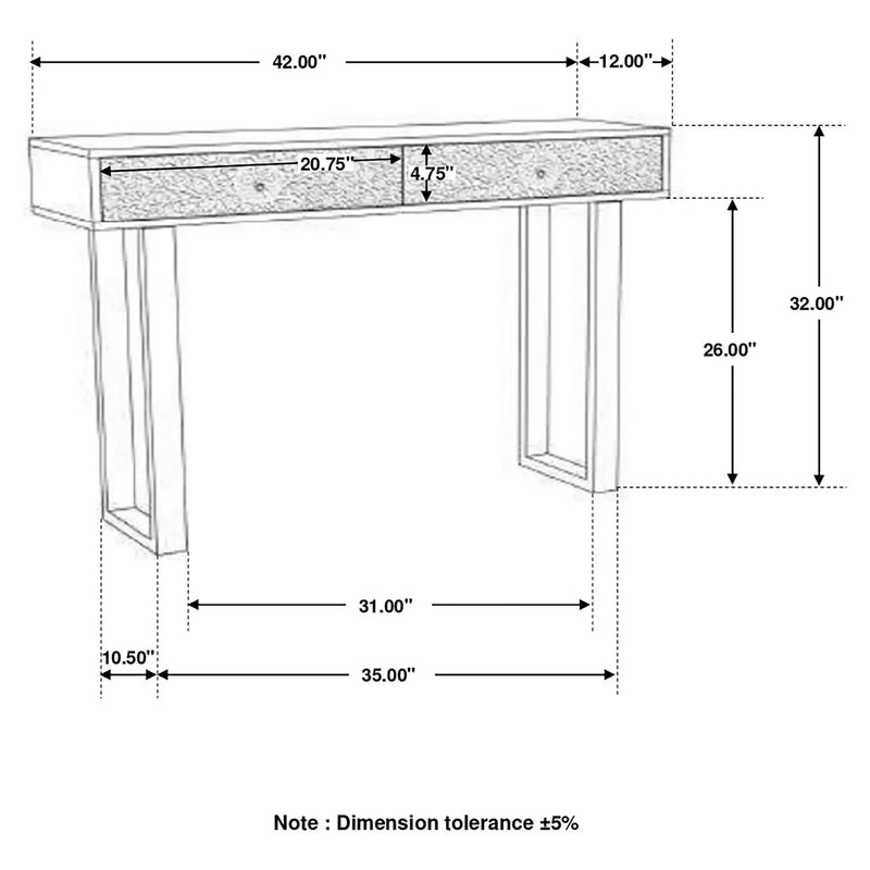 Harmony - 2 Drawer Table With Sled Base In Tones Accents - Natural by HouseOfZazla