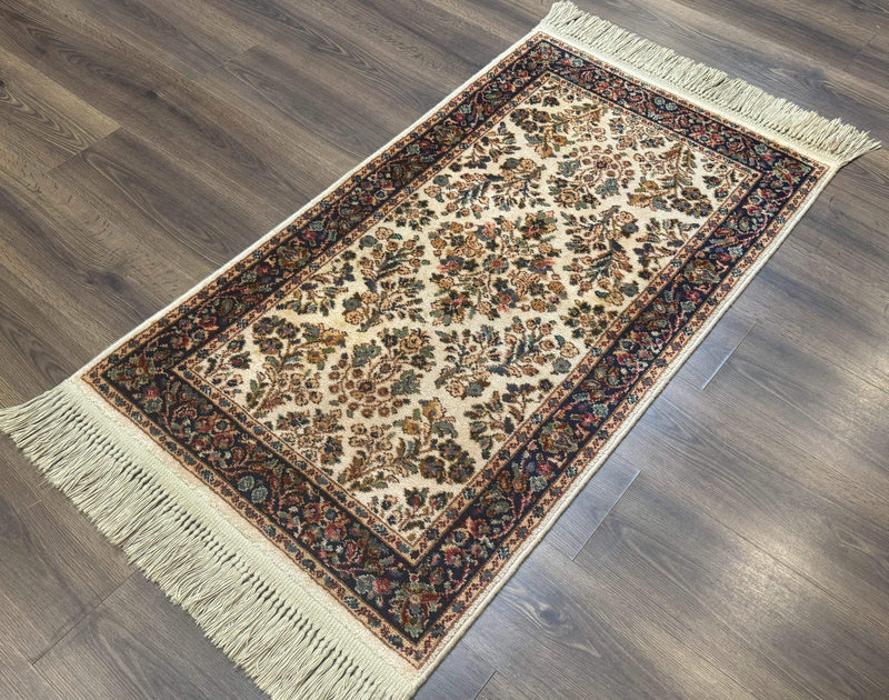 Karastan Rug 2x4, Ivory Sarouk #760, Vintage Wool Small Karastan Carpet, Original 700 Series, Discontinued by Jewel Rugs
