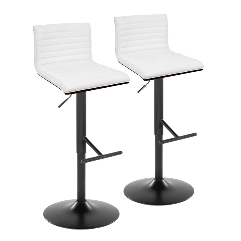 Mason - Contemporary Adjustable Barstool With Swivel With Straight T Footrest (Set of 2) by Unique Piece Furniture
