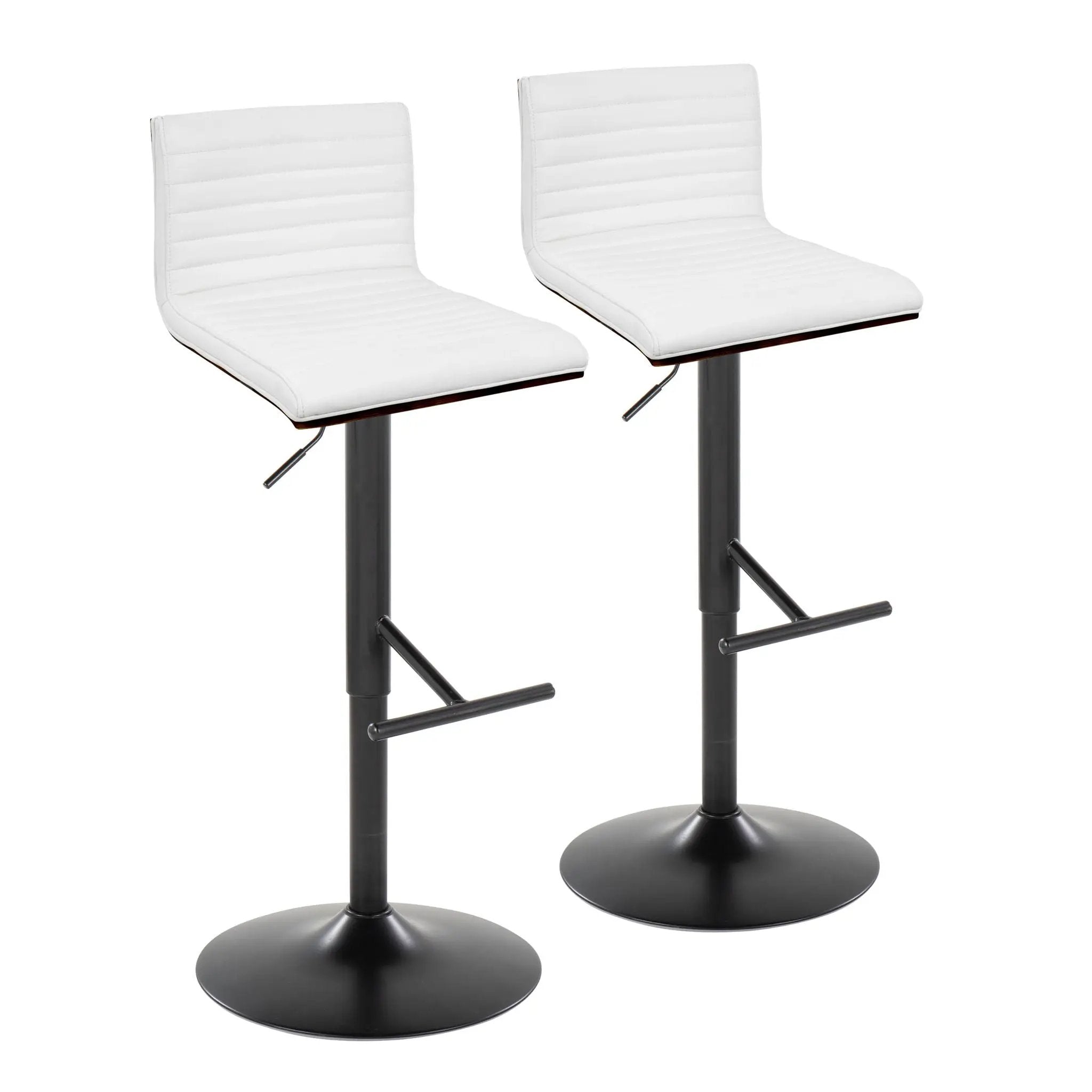 Mason - Contemporary Adjustable Barstool With Swivel With Straight T Footrest (Set of 2) by HouseOfZazla
