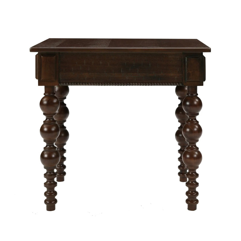Solid Wood End Table with Drawer in Espresso Finish by HouseOfZazla
