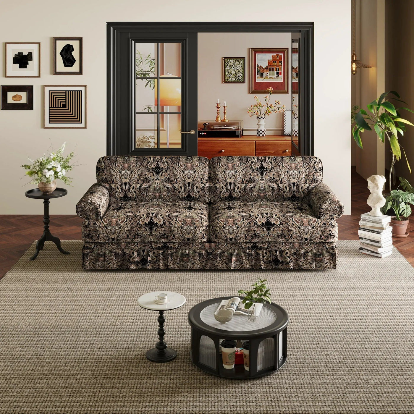 Luxuriously Comfortable Cloud Couch Sofa With Elegant Rolled Arms & Pleated Skirt Design by HouseOfZazla