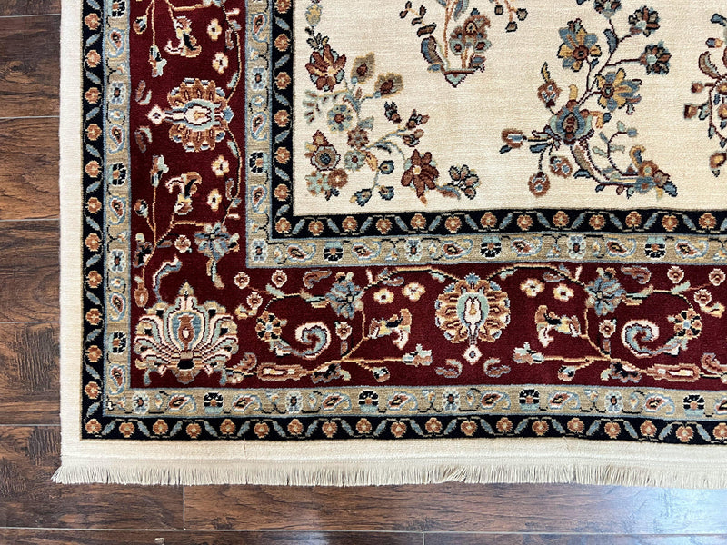 Karastan Rug 8.6 x 11.6, English Manor #2103, Ivory Floral Sarouk, Wool Karastan Carpet, Large Karastan Area Rug, Traditional Karastan Rug by Jewel Rugs