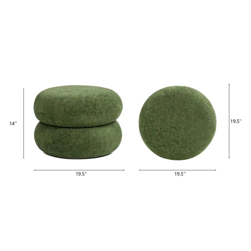 Nest - Low Round Upholstered Ottoman by Unique Piece Furniture