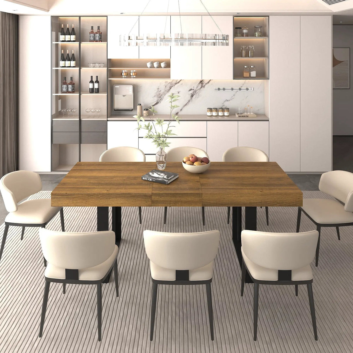 Rectangle Extendable Dining Table for 6-10 People by HouseOfZazla