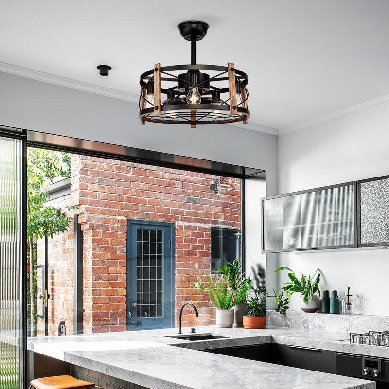 20'' Cage Ceiling Fan With Remote Control by HouseOfZazla