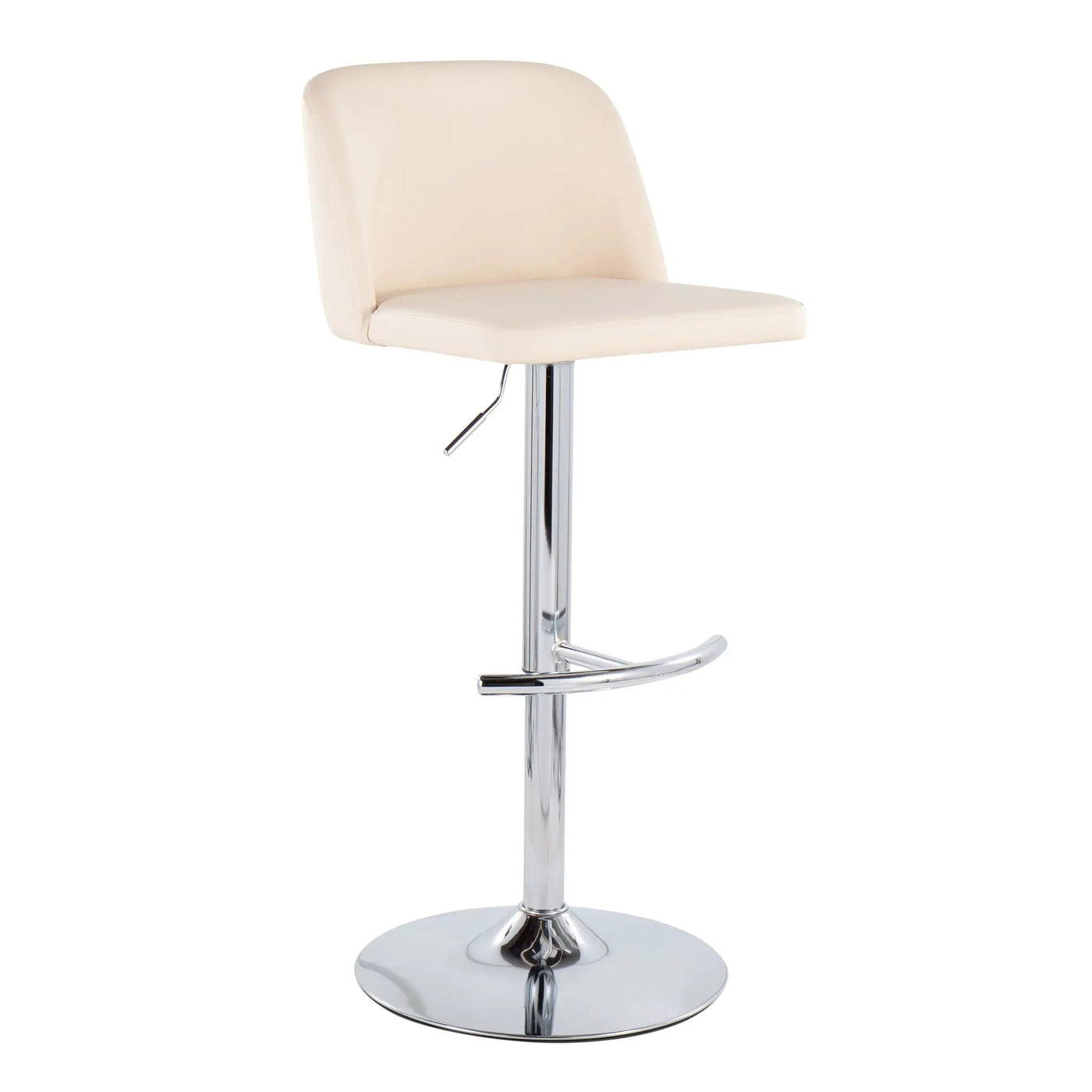 Toriano - Contemporary Adjustable Barstool With Swivel & Rounded T Footrest (Set of 2) by HouseOfZazla