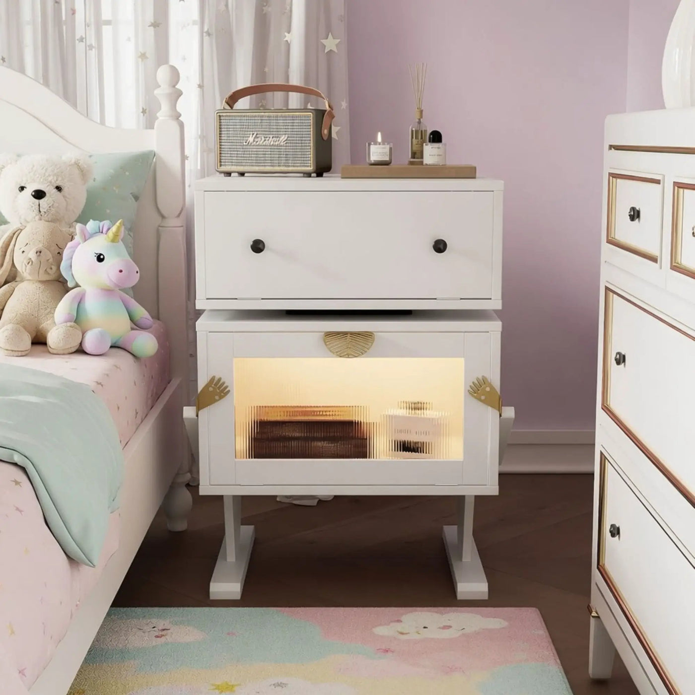 Robot LED Nightstand With 360° Rotating Drawer by HouseOfZazla