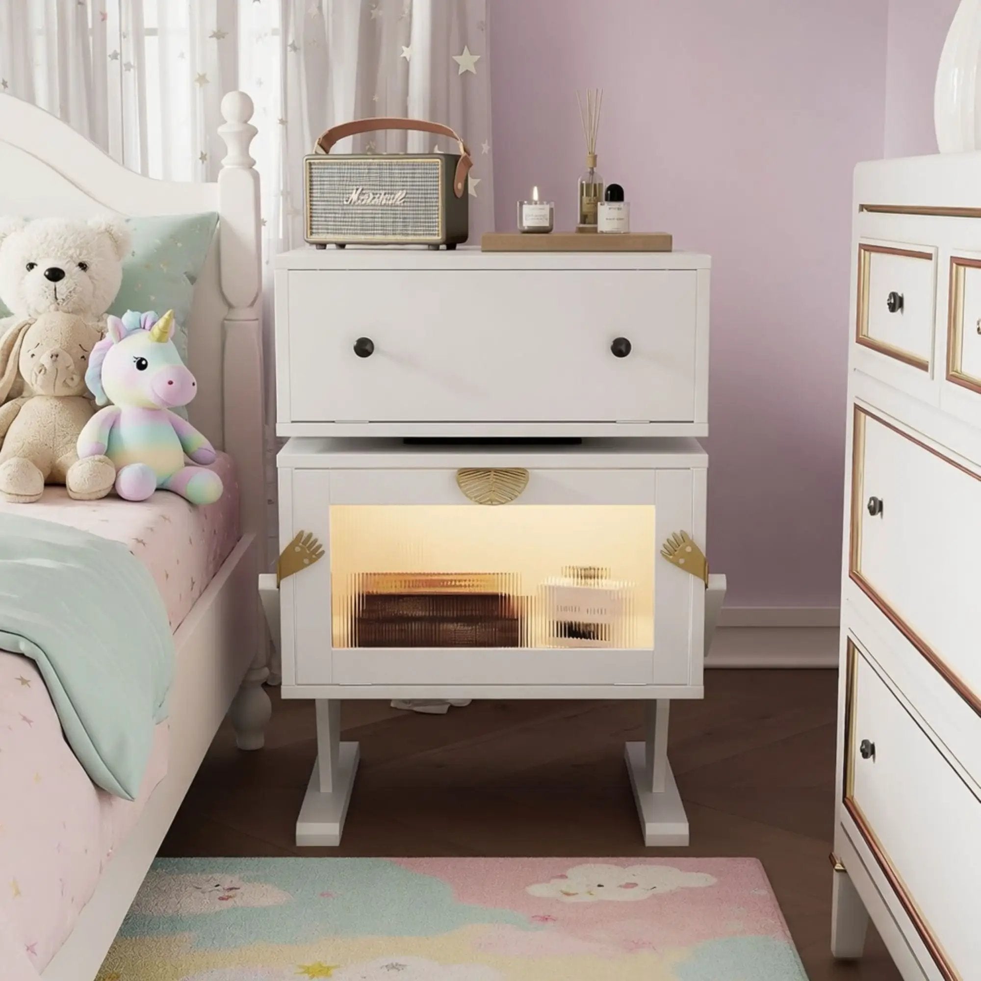 Robot LED Nightstand With 360° Rotating Drawer by HouseOfZazla