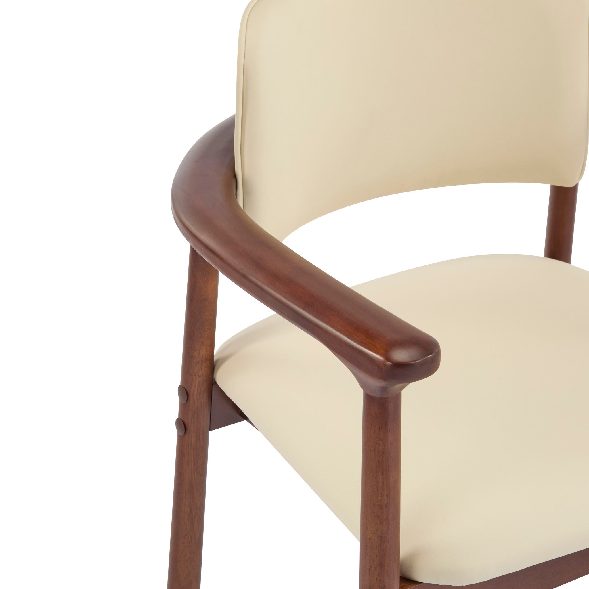 Dining Room Chairs, Ideal For Home & Kitchen (Set of 2) - Beige / Dark Walnut by HouseOfZazla