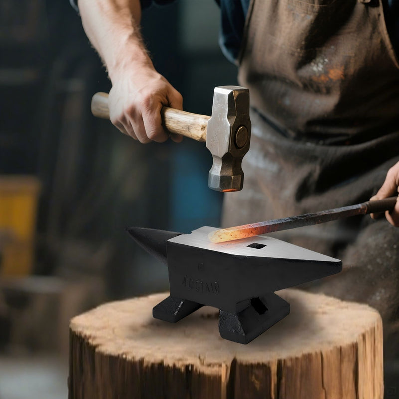 22 Lbs High Hardness Rugged Round Horn Anvil Blacksmith - Black by HouseOfZazla