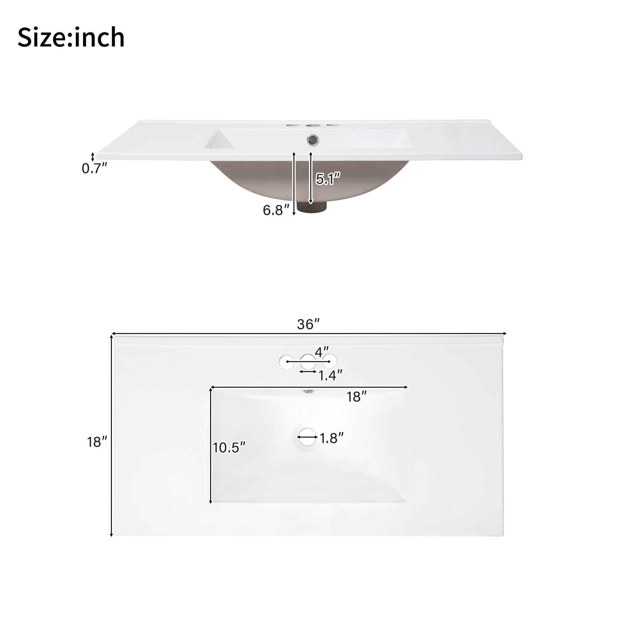 Bathroom Vanity With Sink, Soft Close Doors, Adjustable Shelf & 3 Drawers by HouseOfZazla