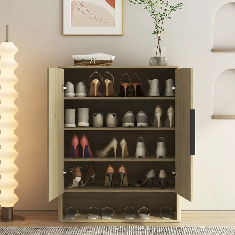 Wooden Shoe Storage Cabinet with Adjustable Shelves by HouseOfZazla