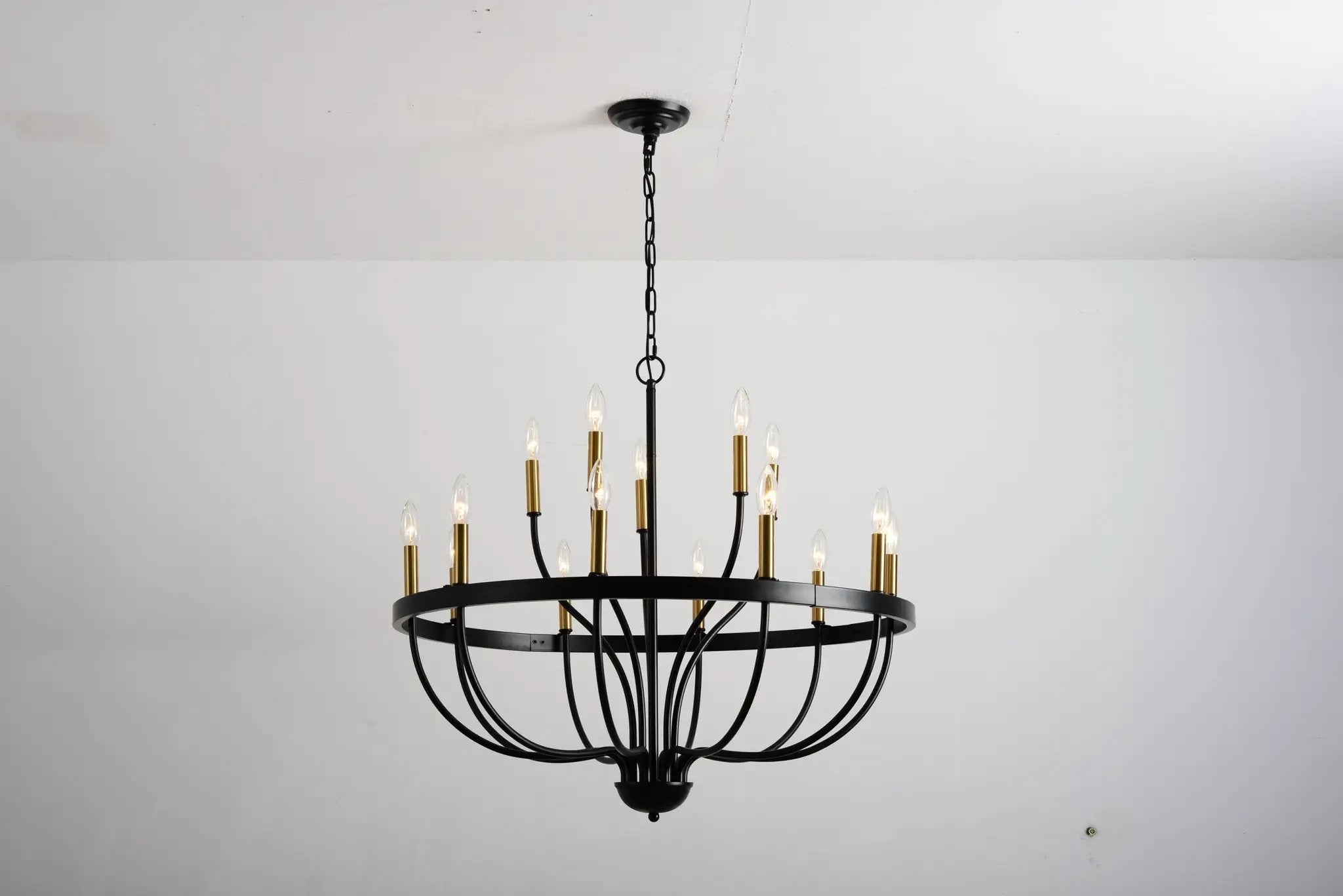18-Light Industrial Iron Candle Chandelier by HouseOfZazla