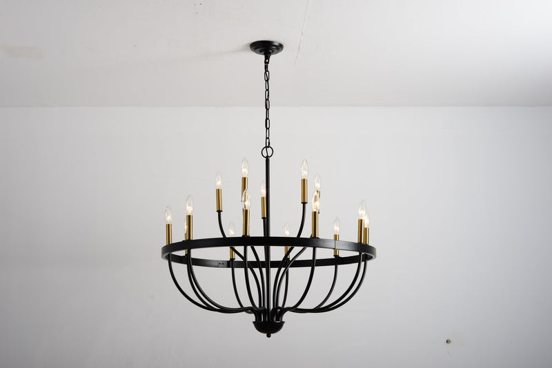 18-Light Industrial Iron Candle Chandelier by HouseOfZazla