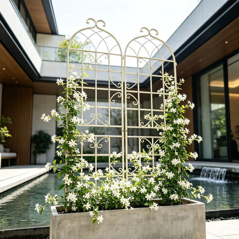 Metal Garden Rustproof Trellis For Climbing Plants Outdoor Flower Support by HouseOfZazla