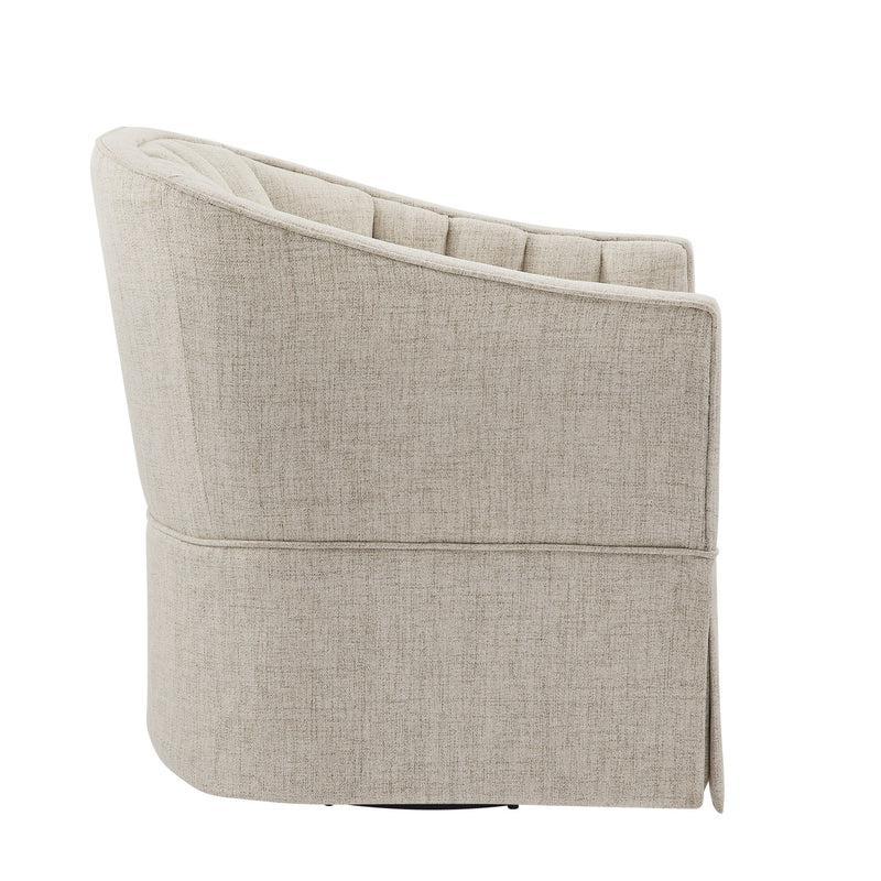 Solitude - Skirted Swivel Accent Chair With Hemp Like by HouseOfZazla