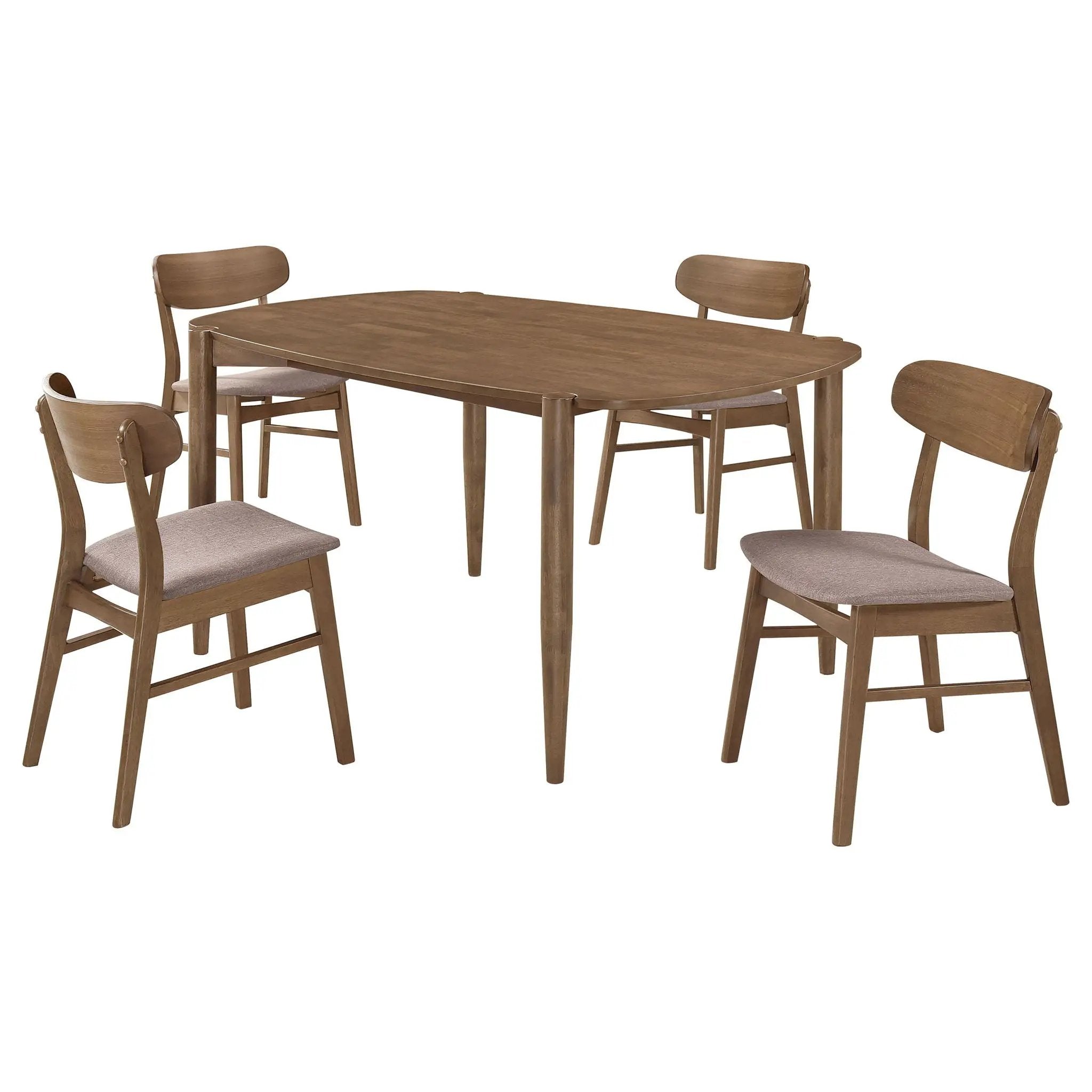 Dortch 5-piece Oval Solid Wood Dining Set Walnut by Unique Piece Furniture