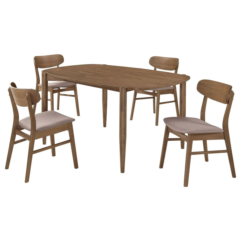 Dortch 5-piece Oval Solid Wood Dining Set Walnut by Unique Piece Furniture