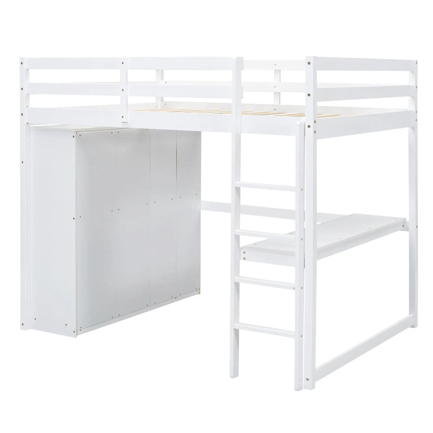 Loft Bed With Built In Wardrobe, Shelves And Drawers by HouseOfZazla
