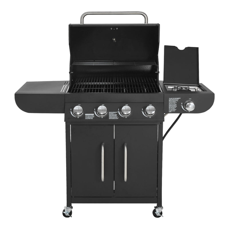 Gas Grill, 4 Burner Propane Gas Grill with Side Burner by HouseOfZazla