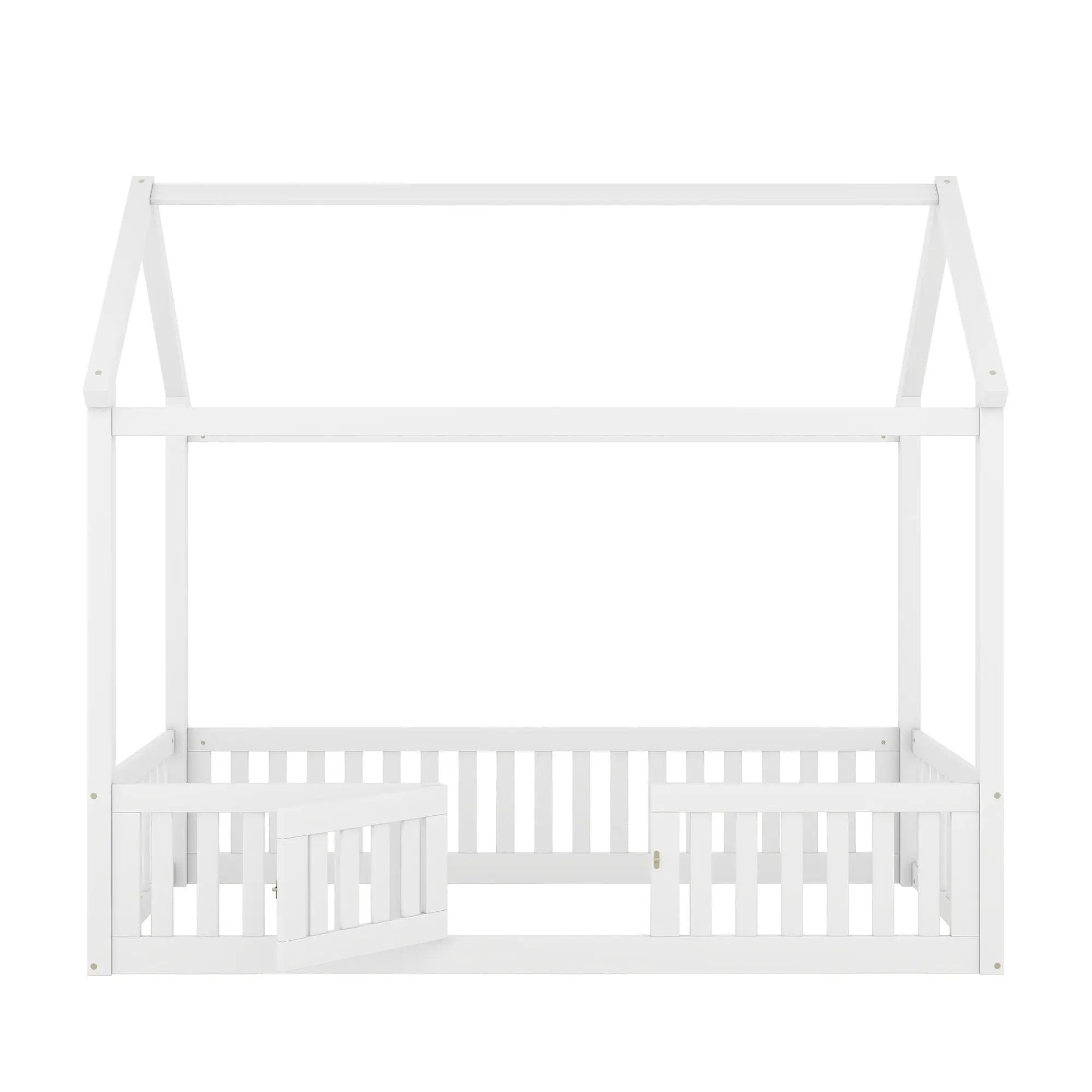 Wood House Bed With Fence And Door by Unique Piece Furniture