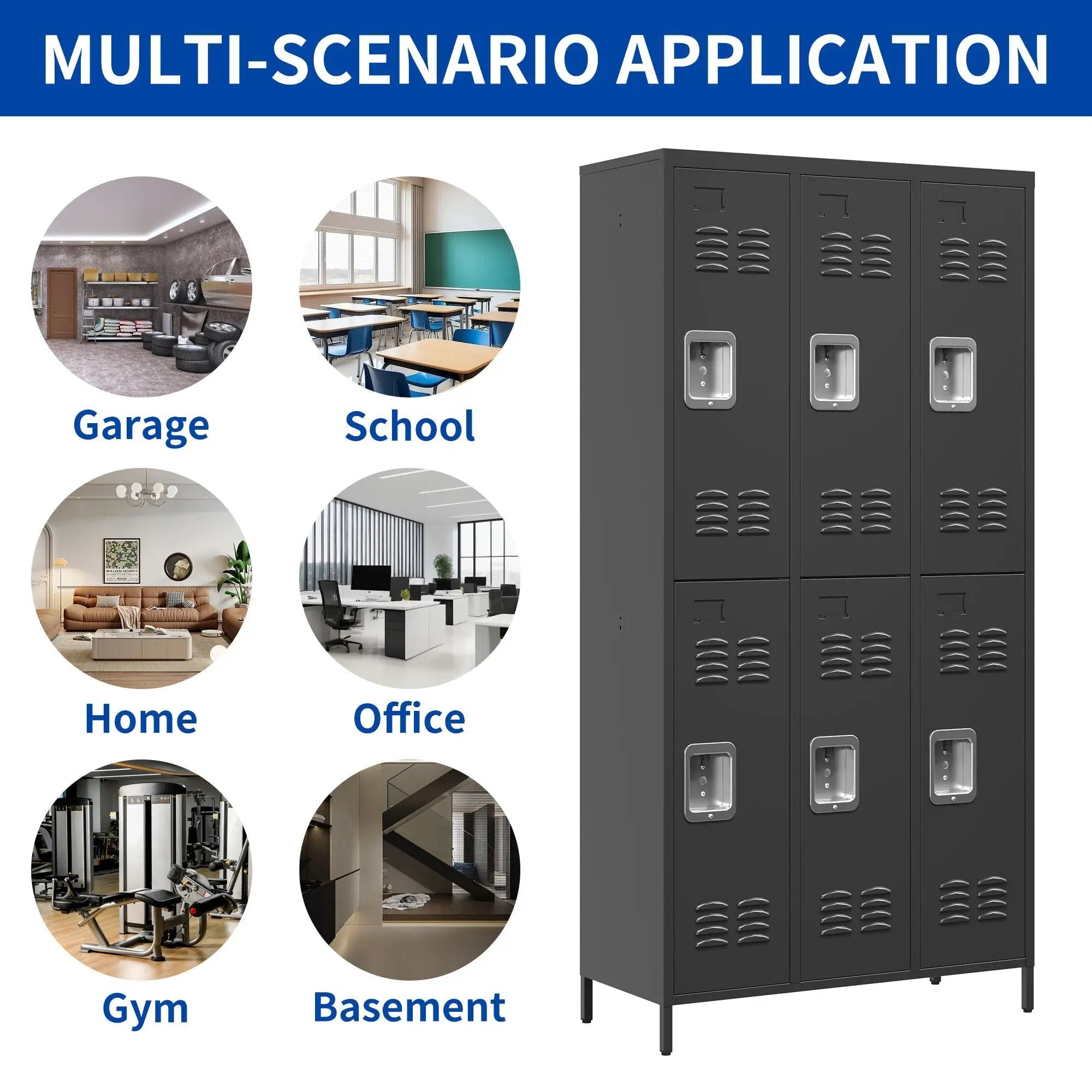 6 Door 72"H Metal Lockers with Lock by HouseOfZazla