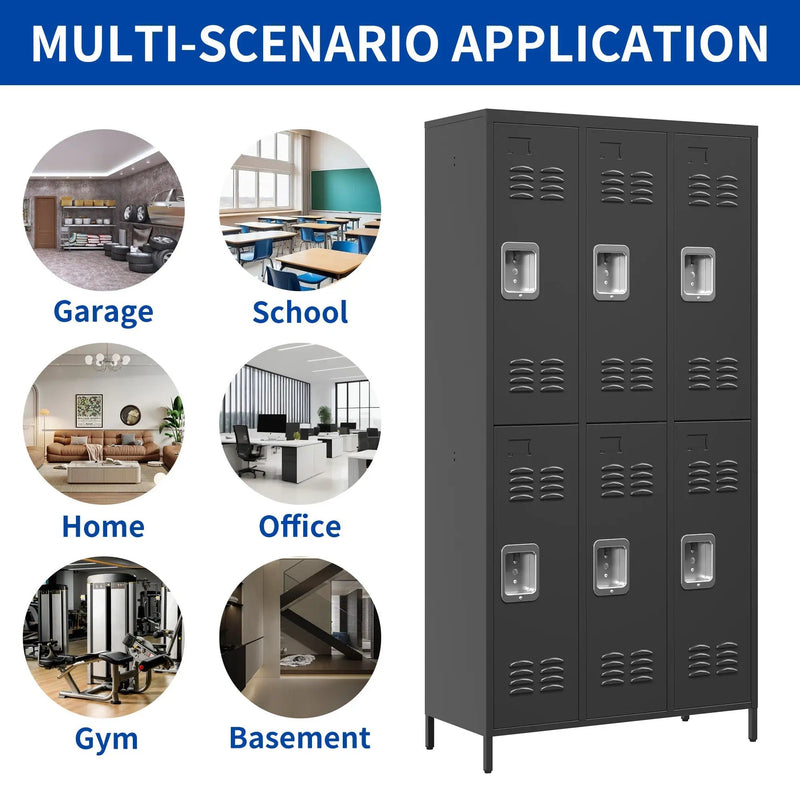 6 Door 72"H Metal Lockers with Lock by HouseOfZazla