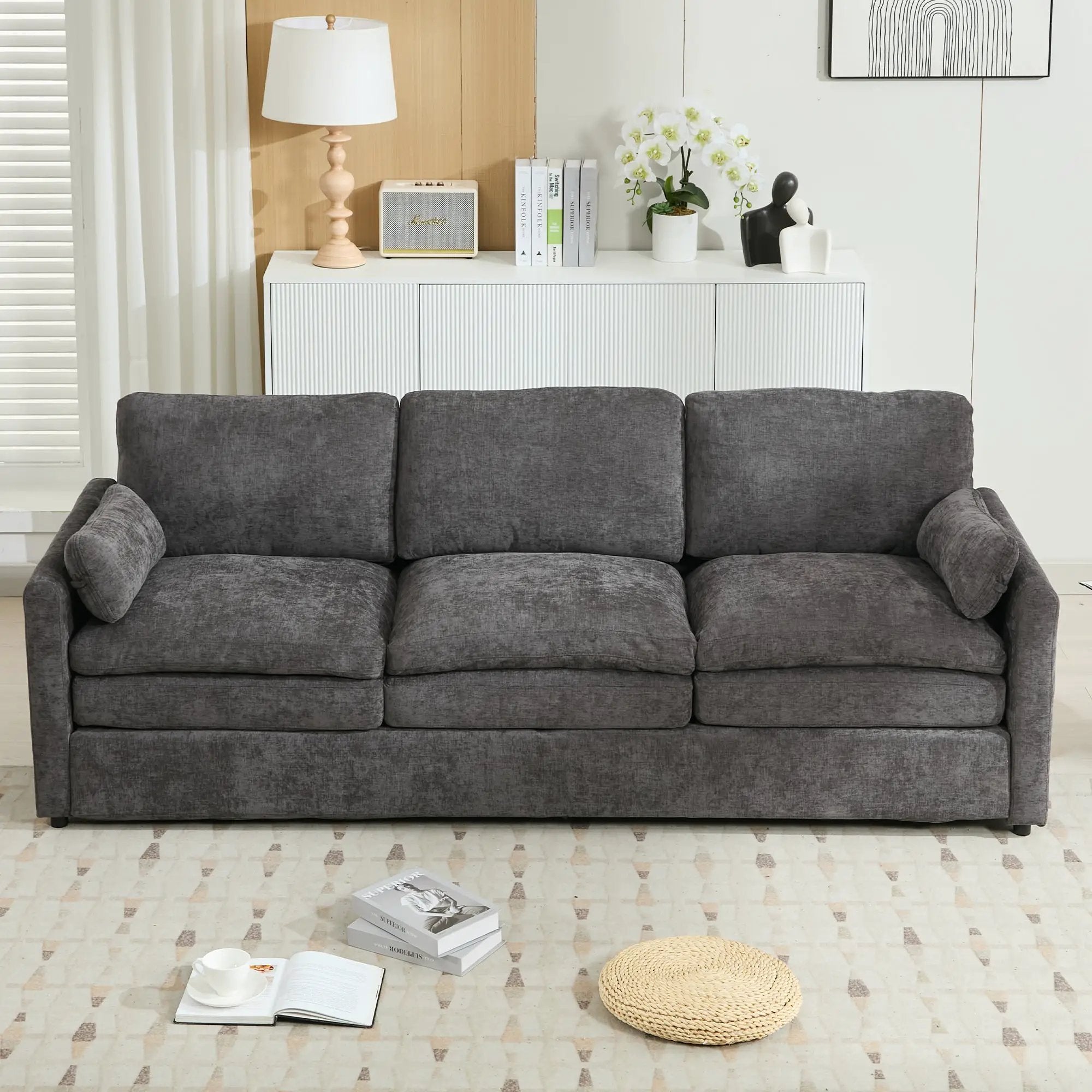 Cozy Upholstered Oversized 3-Seater Cloud Sofa by BLAKHOM