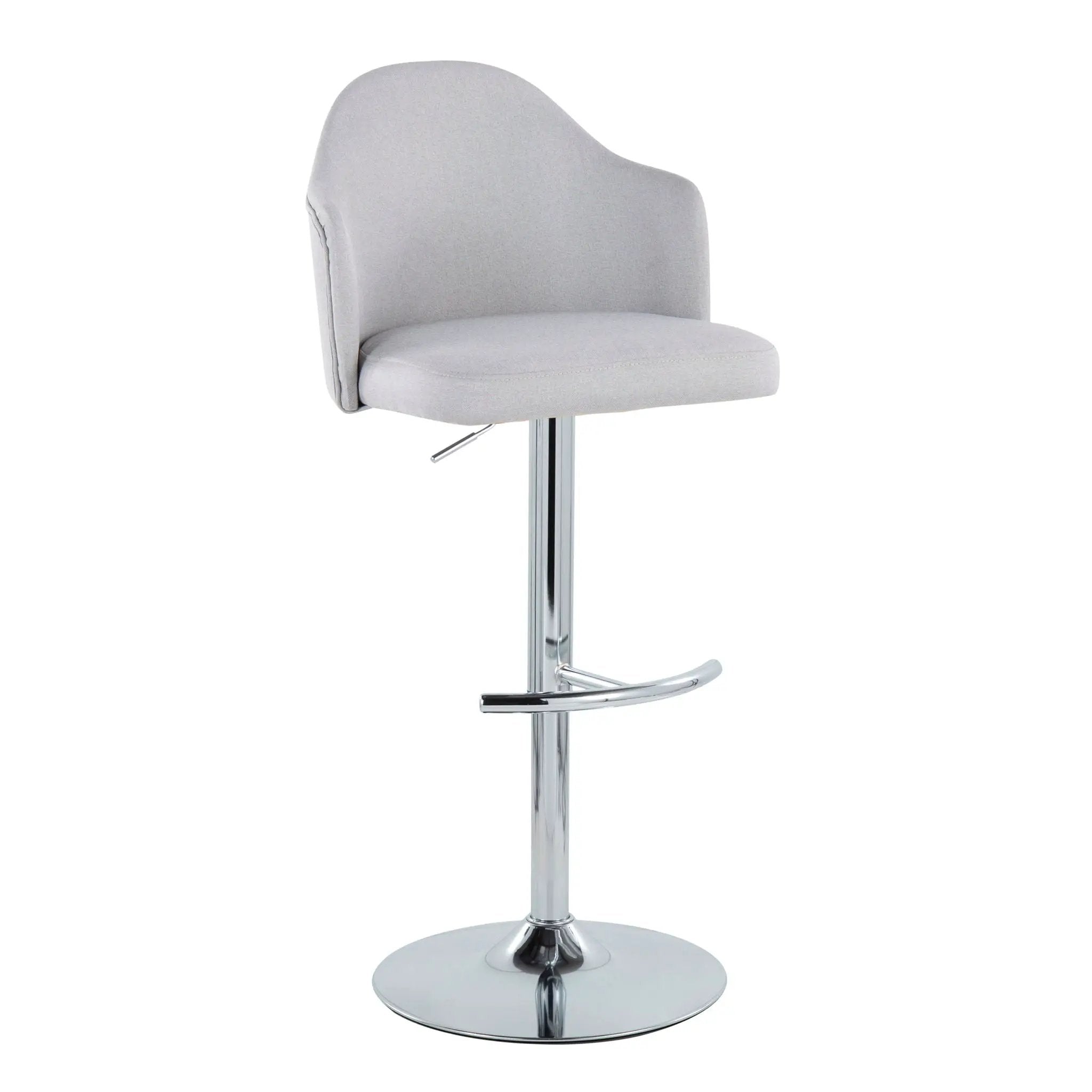 Ahoy - Contemporary Adjustable Barstool With Swivel With Rounded T Footrest (Set of 2) by Unique Piece Furniture