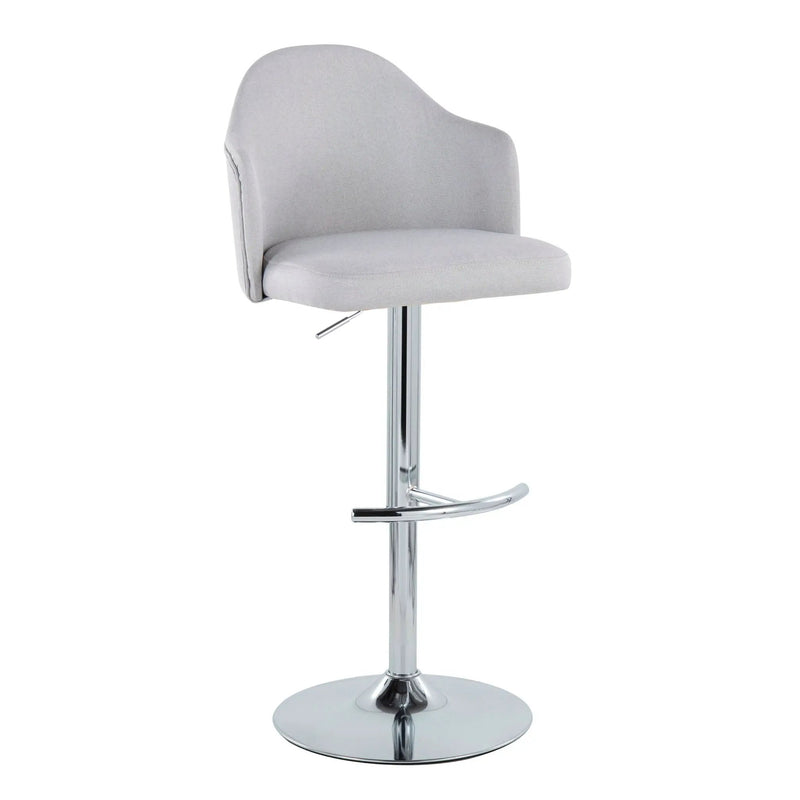 Ahoy - Contemporary Adjustable Barstool With Swivel With Rounded T Footrest (Set of 2) by HouseOfZazla