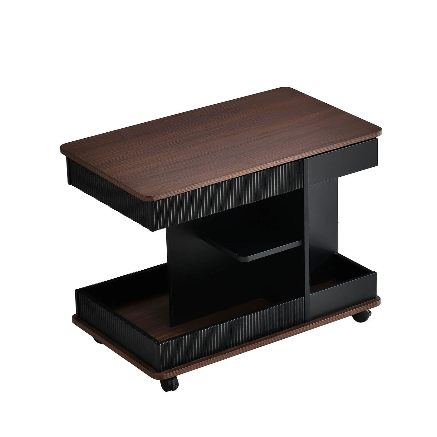 Adjustable End Table With Wheels, 360°Rotating Top And Storage Space by HouseOfZazla