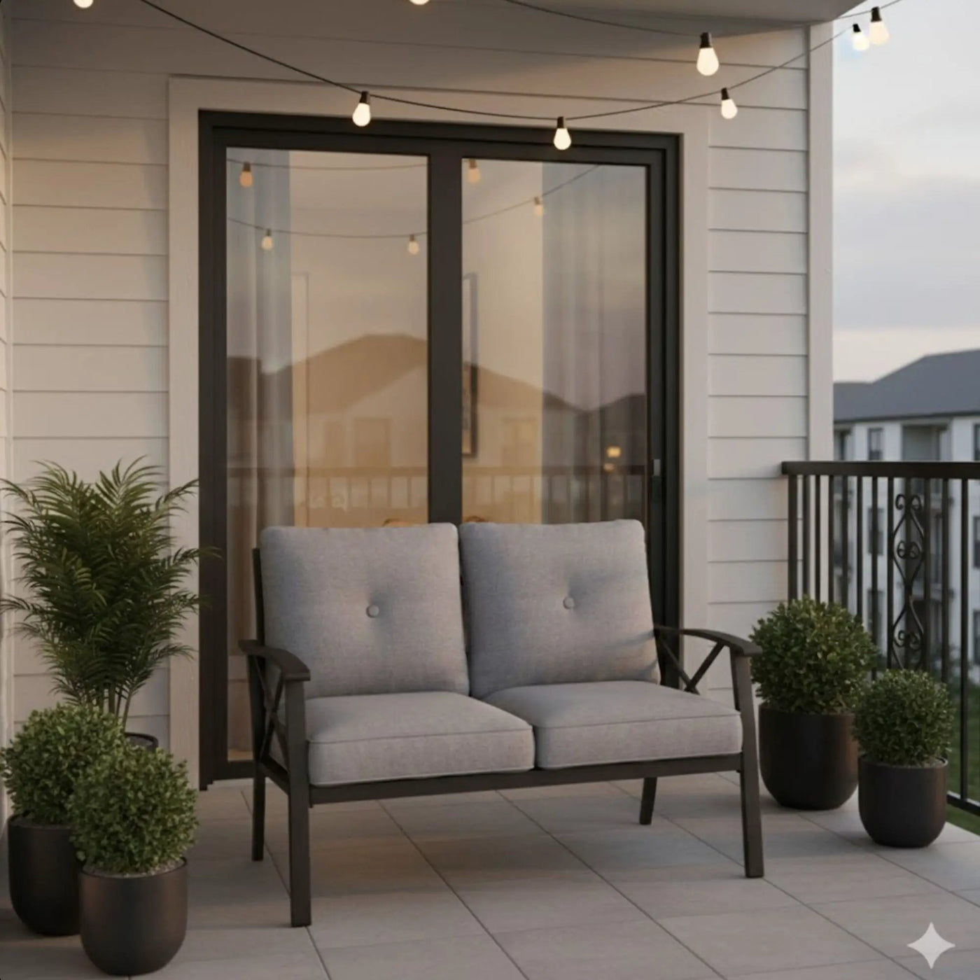 All-Weather Loveseat 2 Seats Sofa With Cushions by HouseOfZazla