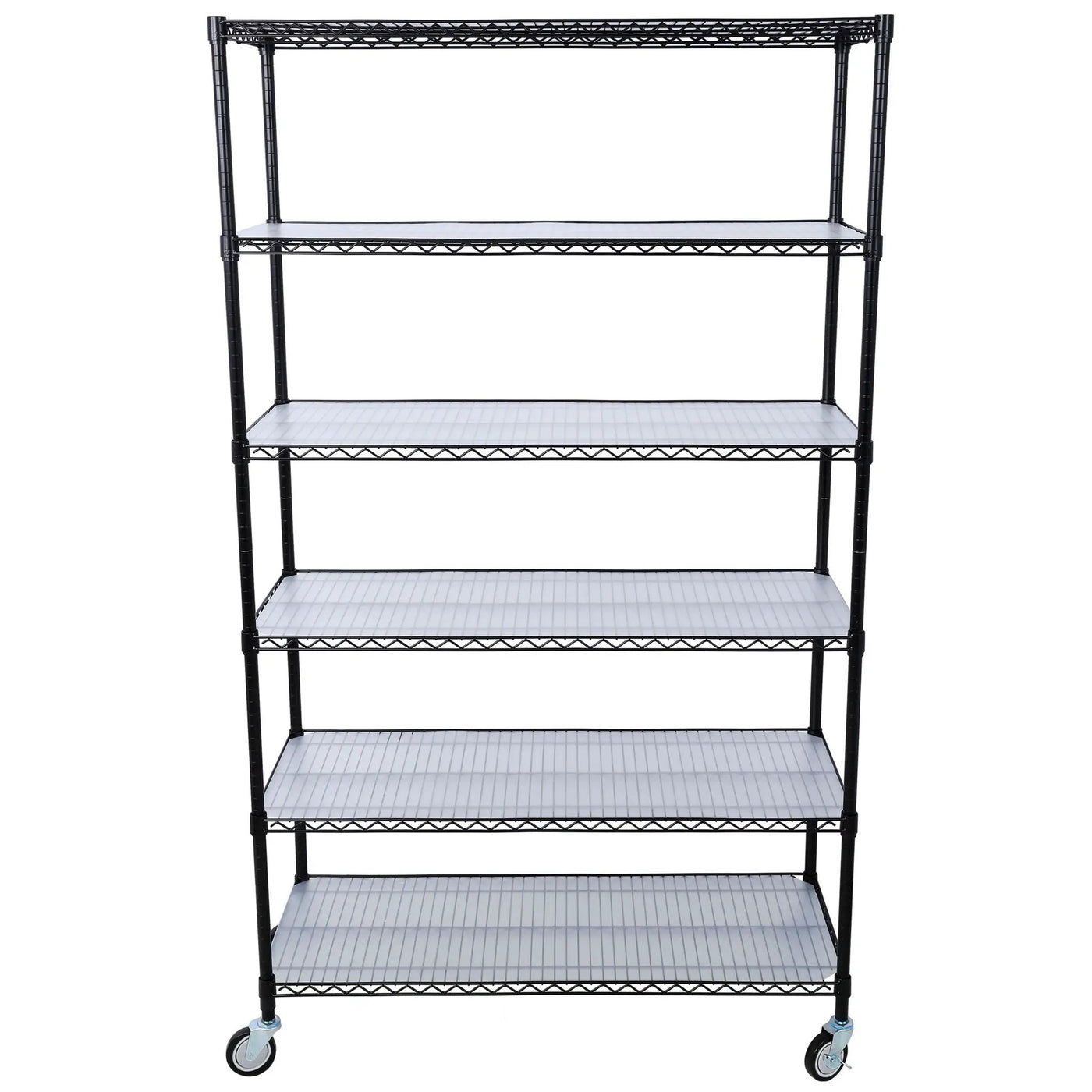 6 Tier 6000Lbs Capacity Nsf Metal Shelf Wire Shelving Unit, Heavy Duty Adjustable Storage Rack With Wheels & Shelf Liners For Commercial Grade Utility Steel Storage Rack by Unique Piece Furniture