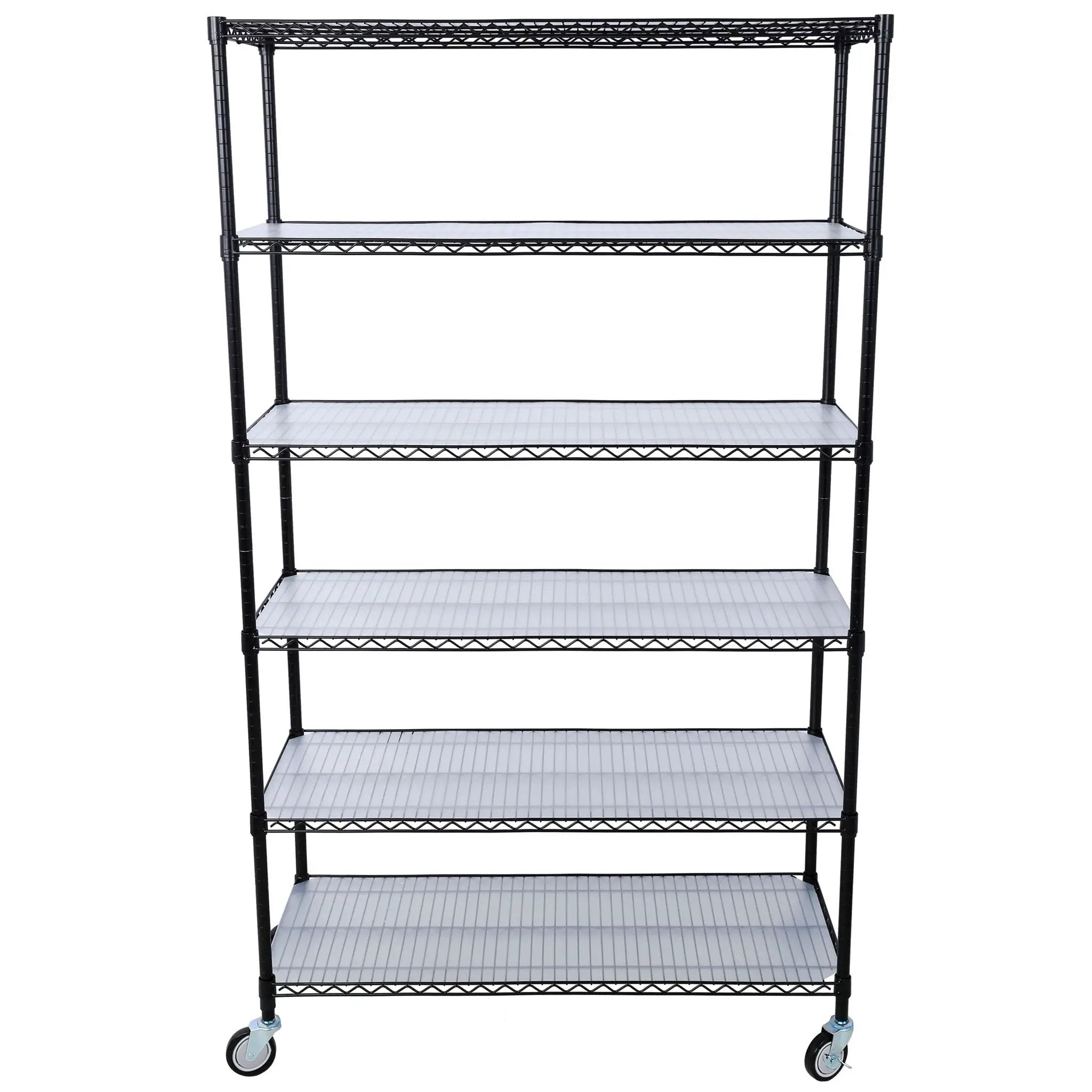 6 Tier 6000Lbs Capacity Nsf Metal Shelf Wire Shelving Unit, Heavy Duty Adjustable Storage Rack With Wheels & Shelf Liners For Commercial Grade Utility Steel Storage Rack by HouseOfZazla
