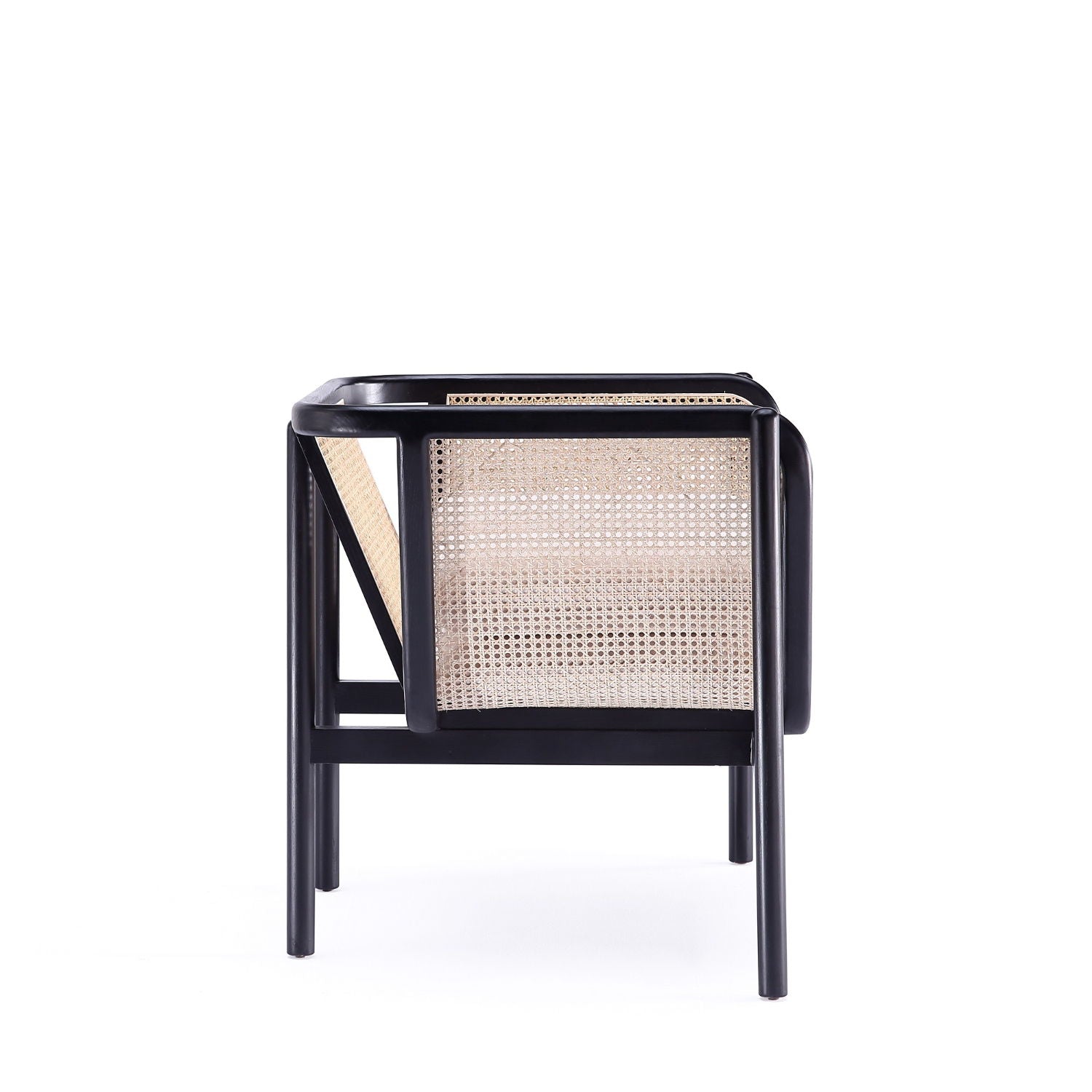Versailles - Accent Armchair With Rattan Frame - Cream