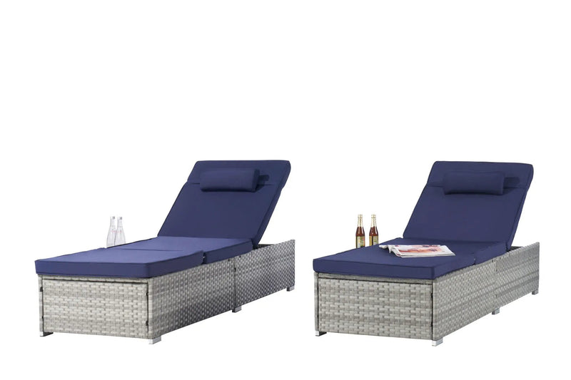 Outdoor Sofa Pe Rattan Furniture Deck Chair - Gray by HouseOfZazla