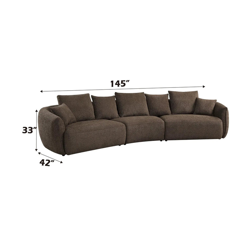 Bash - Anthology Boucle Sofa With Pillows - Brown by Unique Piece Furniture