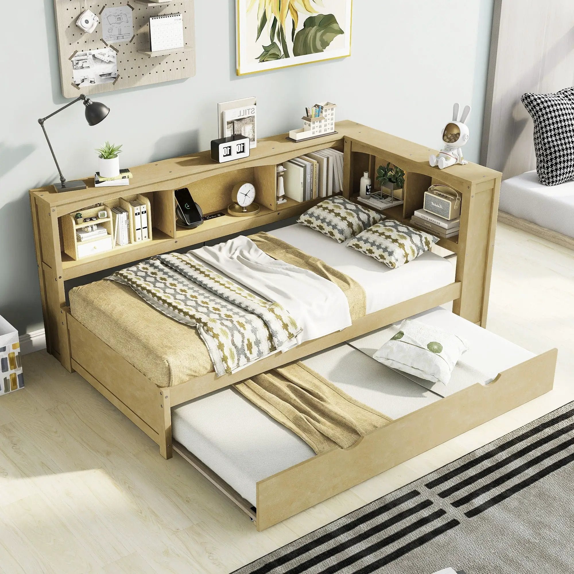 Daybed With Trundle, Storage Cabinets, USB Ports by Unique Piece Furniture