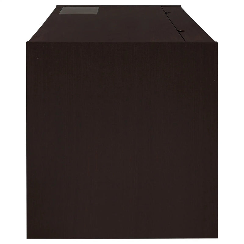 Halston - 3 Drawer Office Computer Desk With Keyboard Tray - Cappuccino by HouseOfZazla