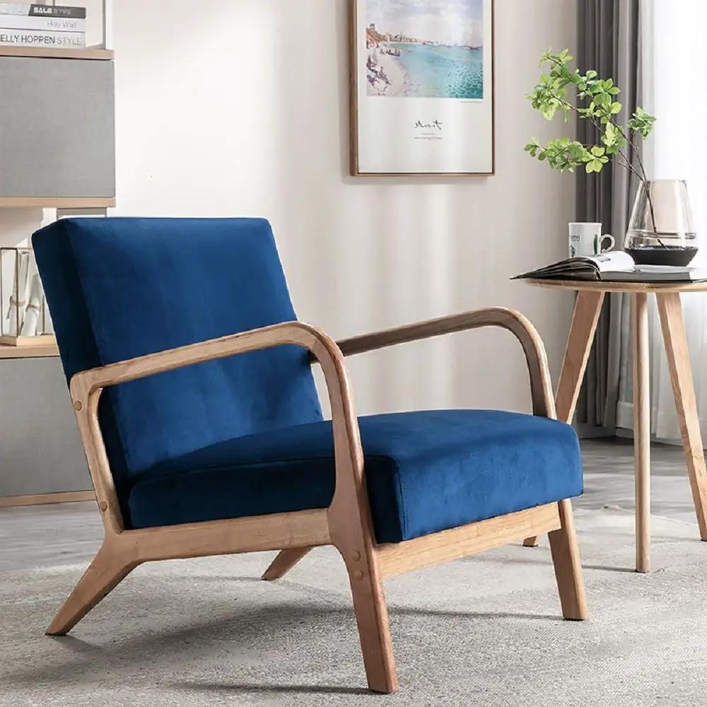 Classic Mid-Century Modern Accent Chairs, Open Framed Armchair With Cushioning by Unique Piece Furniture